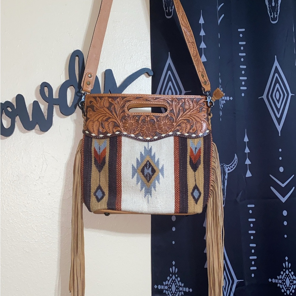 American Darling Tan and Brown Western Shoulder Bag